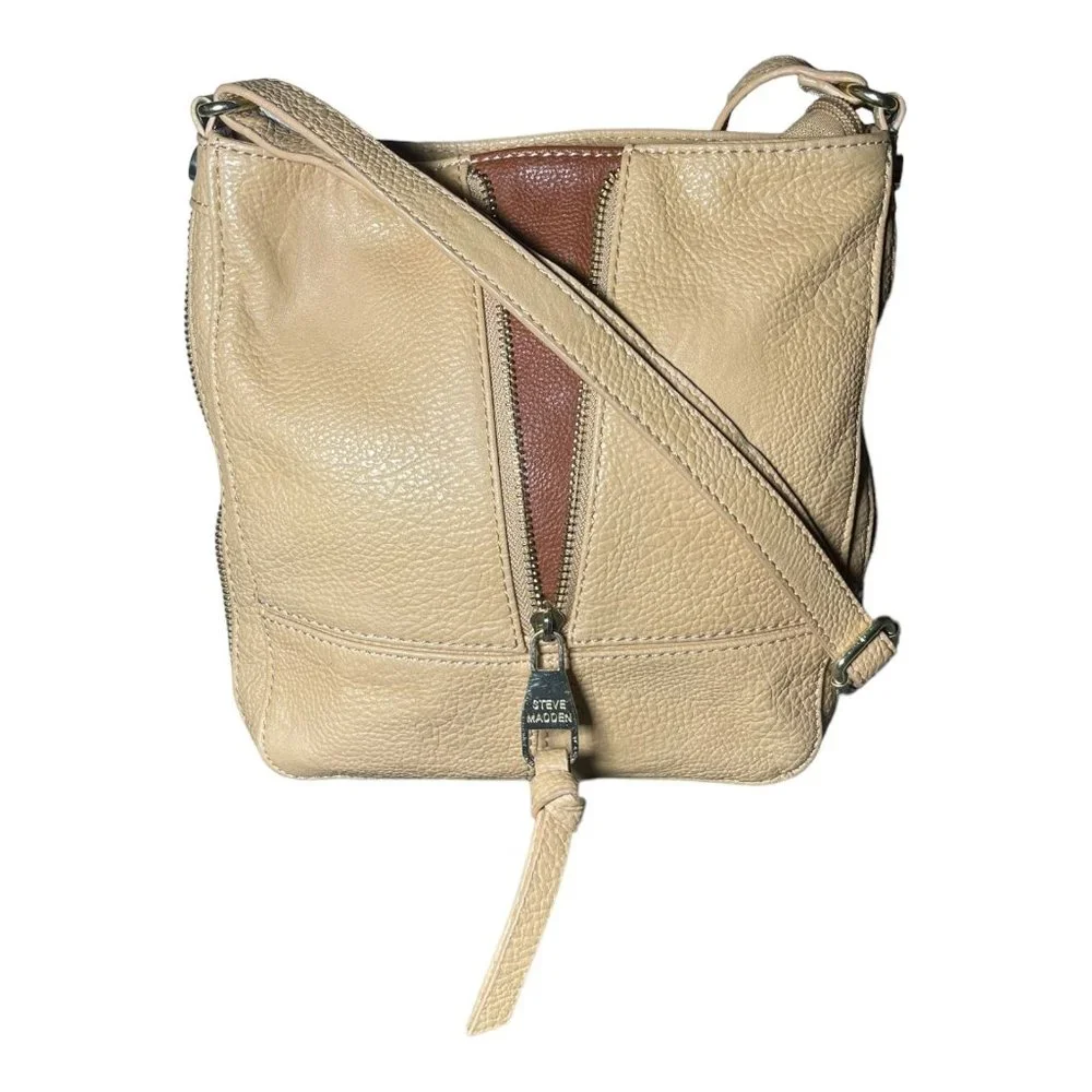 Steve Madden Tan Zippered Crossbody Bag